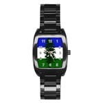 Flag of Cascadia Stainless Steel Barrel Watch Front