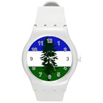 Flag of Cascadia Round Plastic Sport Watch (M) Front