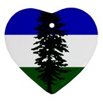 Flag of Cascadia Heart Ornament (Two Sides) Back