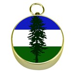 Flag of Cascadia Gold Compasses Front