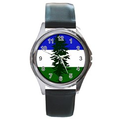 Flag Of Cascadia Round Metal Watch