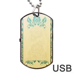 Art Nouveau Green Dog Tag Usb Flash (two Sides) by NouveauDesign