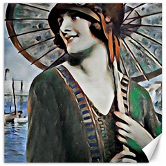 Lady Of Summer 1920 Art Deco Canvas 16  X 16   by NouveauDesign