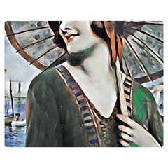 Lady Of Summer 1920 Art Deco Double Sided Flano Blanket (medium)  by NouveauDesign