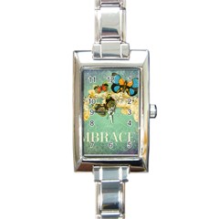 Embrace Shabby Chic Collage Rectangle Italian Charm Watch by NouveauDesign