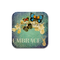 Embrace Shabby Chic Collage Rubber Square Coaster (4 Pack) 