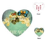 embrace shabby chic collage Playing Cards (Heart)  Front