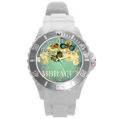 Embrace Shabby Chic Collage Round Plastic Sport Watch (l) by NouveauDesign