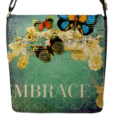 Embrace Shabby Chic Collage Flap Messenger Bag (s) by NouveauDesign
