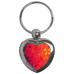 Triangle Geometric Mosaic Pattern Key Chains (heart)  by Nexatart