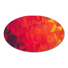 Triangle Geometric Mosaic Pattern Oval Magnet by Nexatart