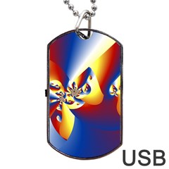 Mandelbrot Math Fractal Pattern Dog Tag Usb Flash (two Sides) by Nexatart