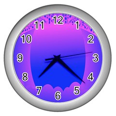 Abstract Bright Color Wall Clocks (silver)  by Nexatart