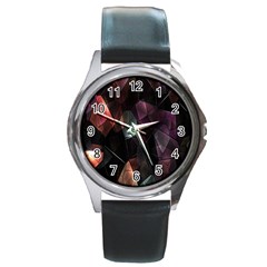 Crystals Background Design Luxury Round Metal Watch by Nexatart