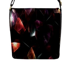 Crystals Background Design Luxury Flap Messenger Bag (l) 