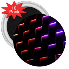 Mode Background Abstract Texture 3  Magnets (10 Pack)  by Nexatart
