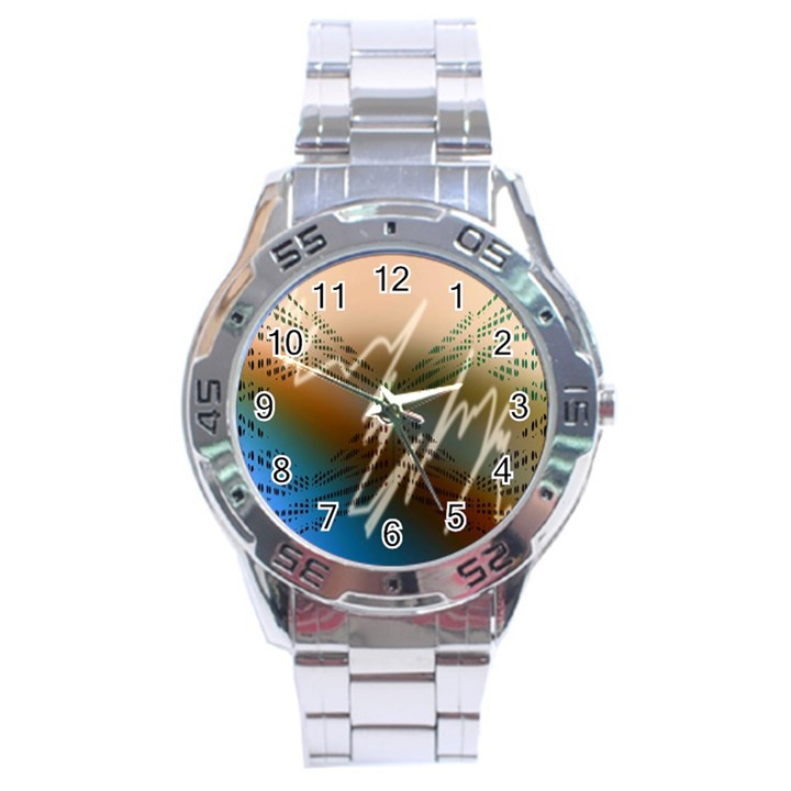 Pop Art Edit Artistic Wallpaper Stainless Steel Analogue Watch