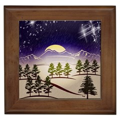 Background Christmas Snow Figure Framed Tiles by Nexatart