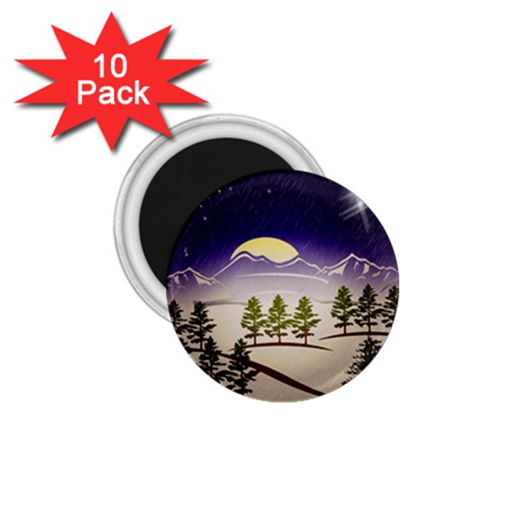 Background Christmas Snow Figure 1.75  Magnets (10 pack) 