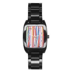 Background Decorate Colors Stainless Steel Barrel Watch