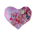 Nice Nature Flowers Plant Ornament Standard 16  Premium Heart Shape Cushions Front