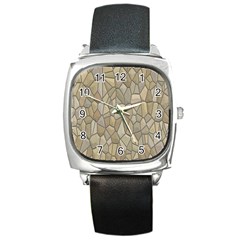 Tile Steinplatte Texture Square Metal Watch by Nexatart