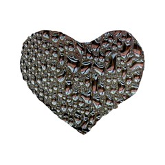 Droplets Pane Drops Of Water Standard 16  Premium Flano Heart Shape Cushions by Nexatart