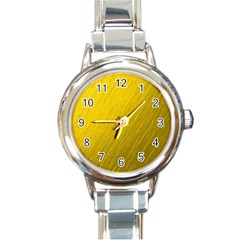 Golden Texture Rough Canvas Golden Round Italian Charm Watch