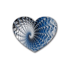 Mandelbrot Fractal Abstract Ice Heart Coaster (4 Pack) 