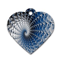 Mandelbrot Fractal Abstract Ice Dog Tag Heart (two Sides) by Nexatart