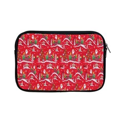 Red Background Christmas Apple Ipad Mini Zipper Cases by Nexatart