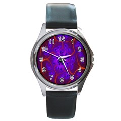 Fractal Mandelbrot Julia Lot Round Metal Watch by Nexatart