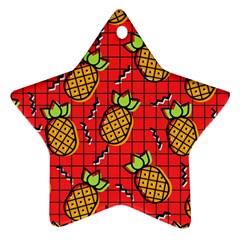 Fruit Pineapple Red Yellow Green Star Ornament (two Sides)