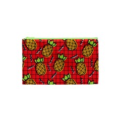 Fruit Pineapple Red Yellow Green Cosmetic Bag (xs)