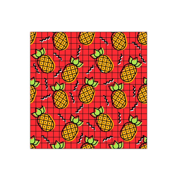 Fruit Pineapple Red Yellow Green Satin Bandana Scarf