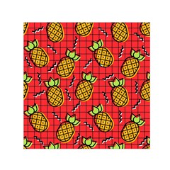 Fruit Pineapple Red Yellow Green Small Satin Scarf (square)