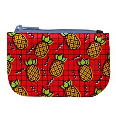 Fruit Pineapple Red Yellow Green Large Coin Purse