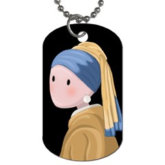 Girl With A Pearl Earring Dog Tag (one Side) by Valentinaart