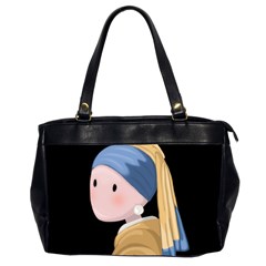 Girl With A Pearl Earring Office Handbags (2 Sides)  by Valentinaart