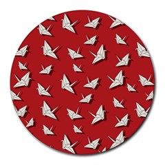 Paper Cranes Pattern Round Mousepads by Valentinaart