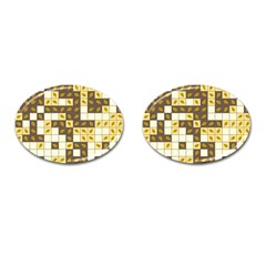 Autumn Leaves Pattern Cufflinks (oval)