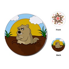 Groundhog Day Playing Cards (round)  by Valentinaart