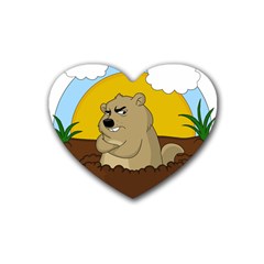 Groundhog Day Heart Coaster (4 Pack)  by Valentinaart