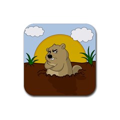 Groundhog Day Rubber Coaster (square)  by Valentinaart