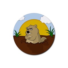 Groundhog Day Rubber Round Coaster (4 Pack)  by Valentinaart