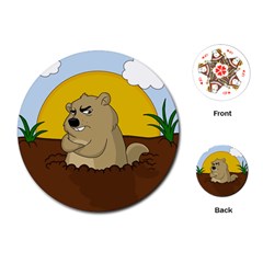 Groundhog Day Playing Cards (round)  by Valentinaart