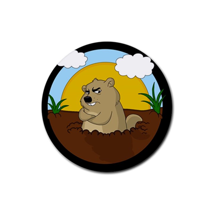 Groundhog day Rubber Coaster (Round) 