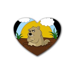 Groundhog Day Heart Coaster (4 Pack)  by Valentinaart