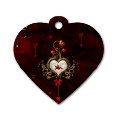 Wonderful Hearts With Dove Dog Tag Heart (one Side) by FantasyWorld7