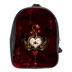 Wonderful Hearts With Dove School Bag (large) by FantasyWorld7